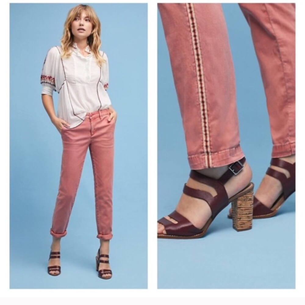 Anthropologie Salmon Pink Chinos